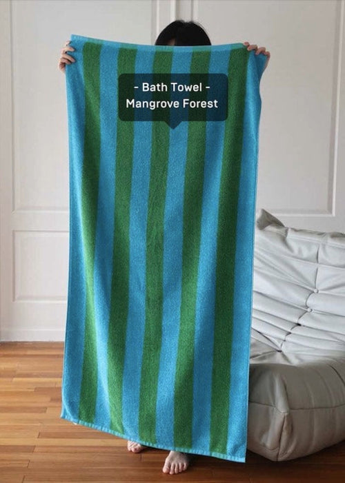 Retro Stripe Bath Towel 100% Organic