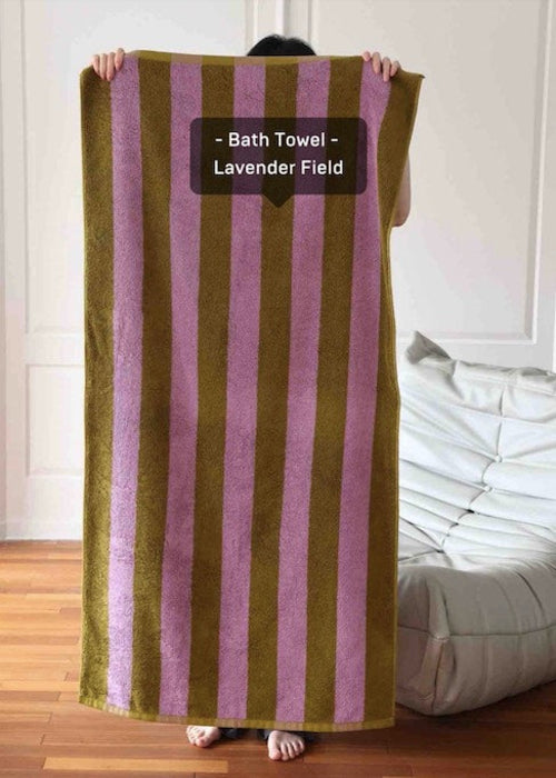 Retro Stripe Bath Towel 100% Organic