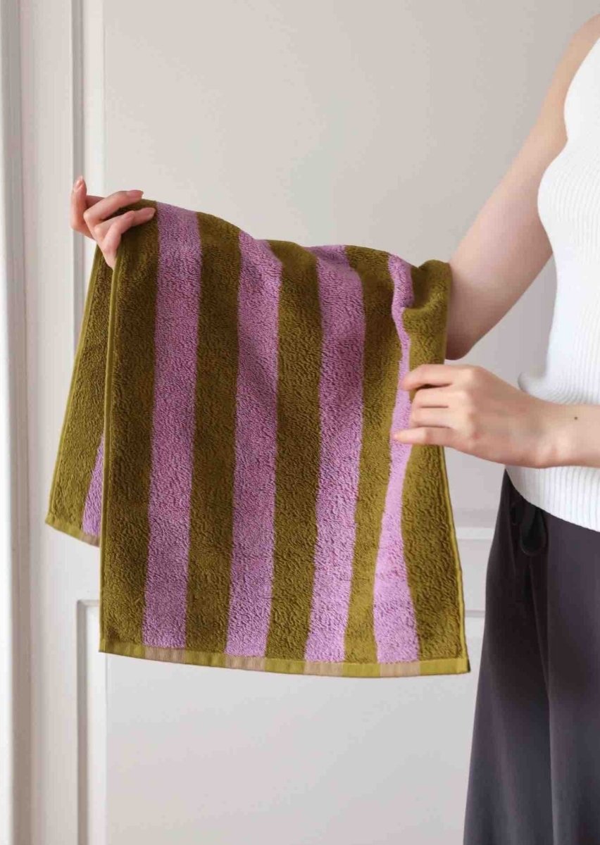 Retro Stripe Bath Towel 100% Organic