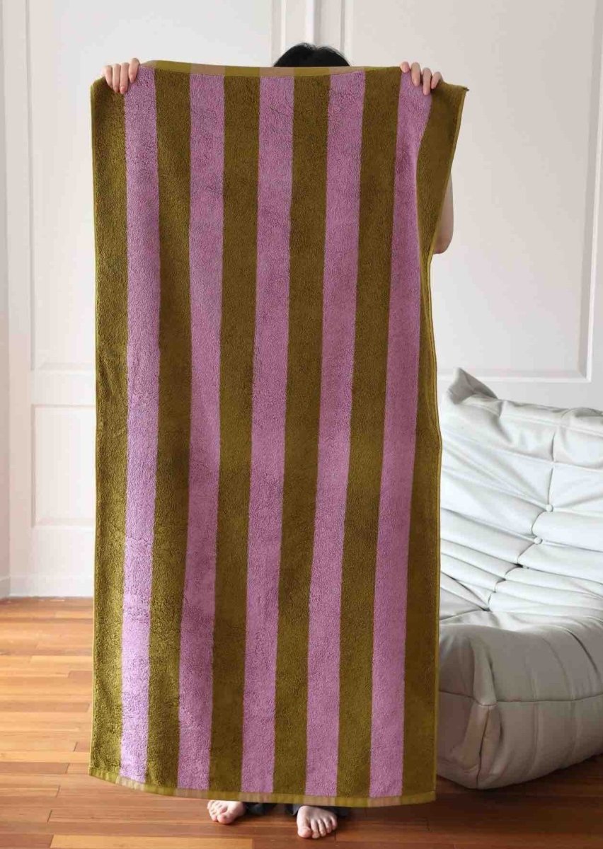 Retro Stripe Bath Towel 100% Organic