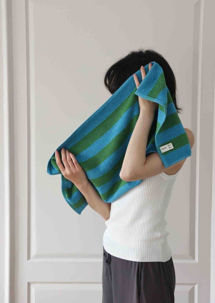 Retro Stripe Bath Towel 100% Organic