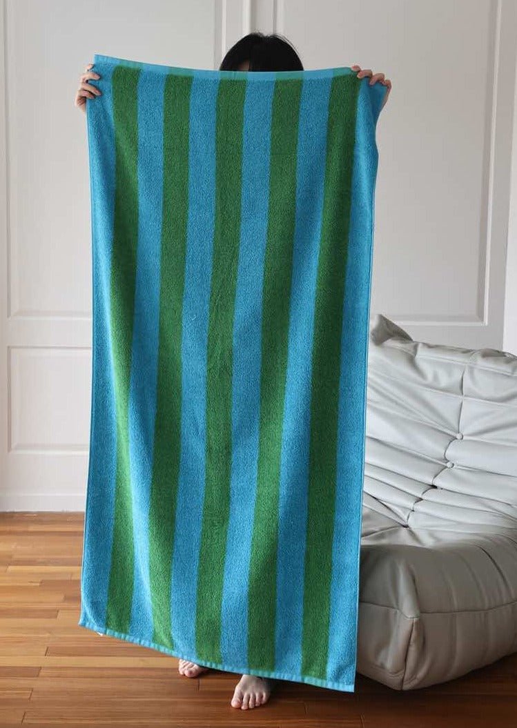 Retro Stripe Bath Towel 100% Organic