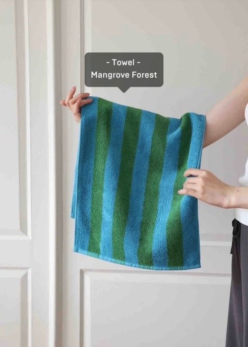 Retro Stripe Bath Towel 100% Organic