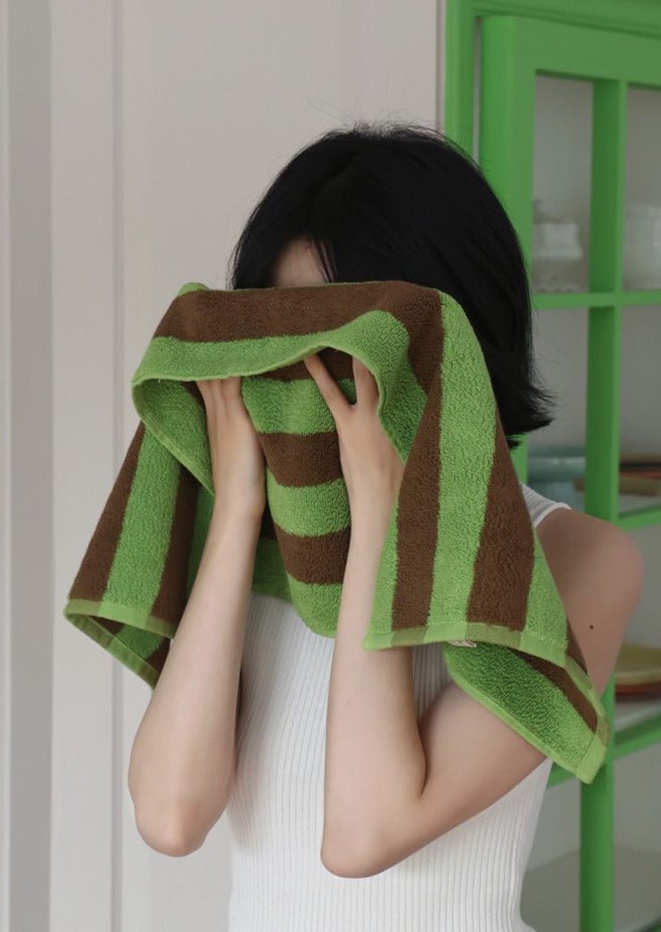 Retro Stripe Bath Towel 100% Organic