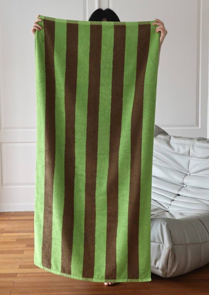 Retro Stripe Bath Towel 100% Organic