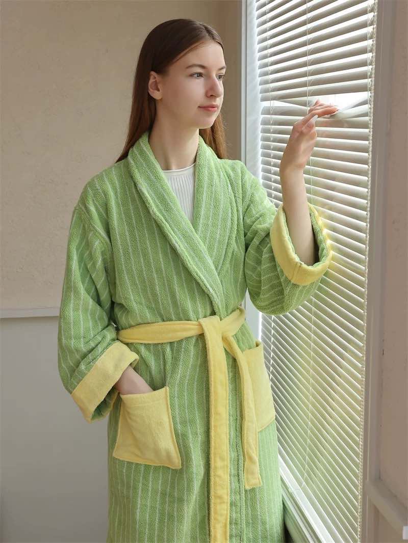 Dopamine Stripe Bathrobe - 100% Organic cotton (3 colours)