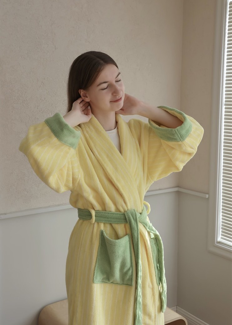 Dopamine Stripe Bathrobe - 100% Organic cotton (3 colours)