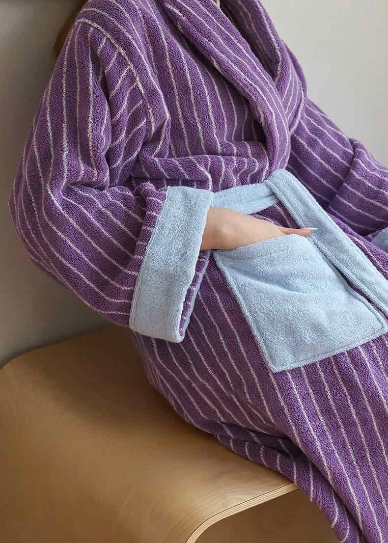 Dopamine Stripe Bathrobe - 100% Organic cotton (3 colours)