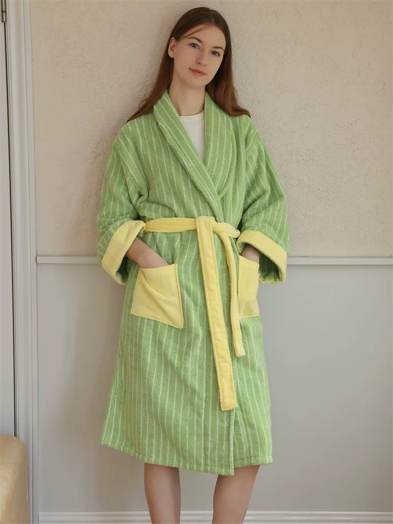 Dopamine Stripe Bathrobe - 100% Organic cotton (3 colours)