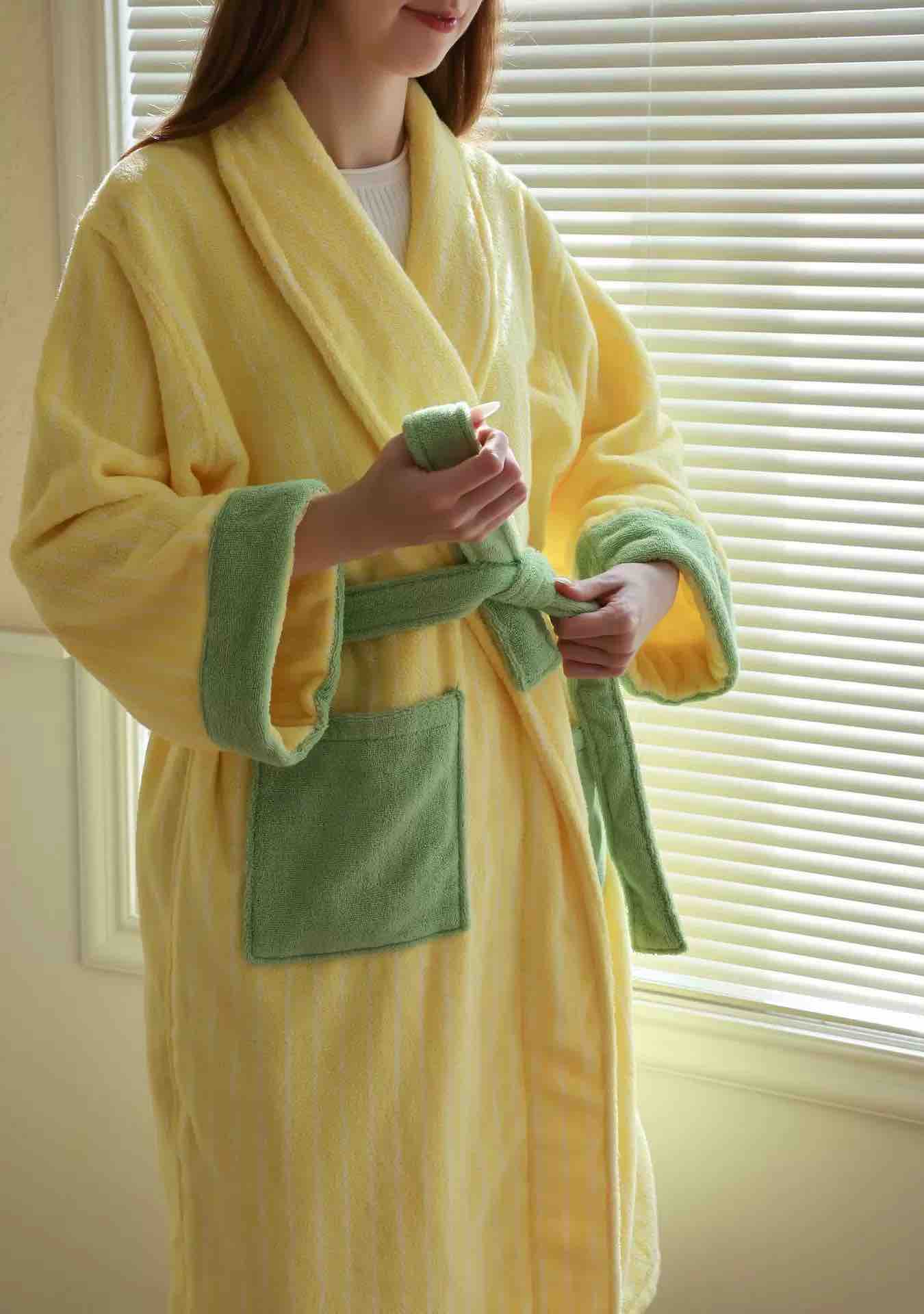 Dopamine Stripe Bathrobe - 100% Organic cotton (3 colours)