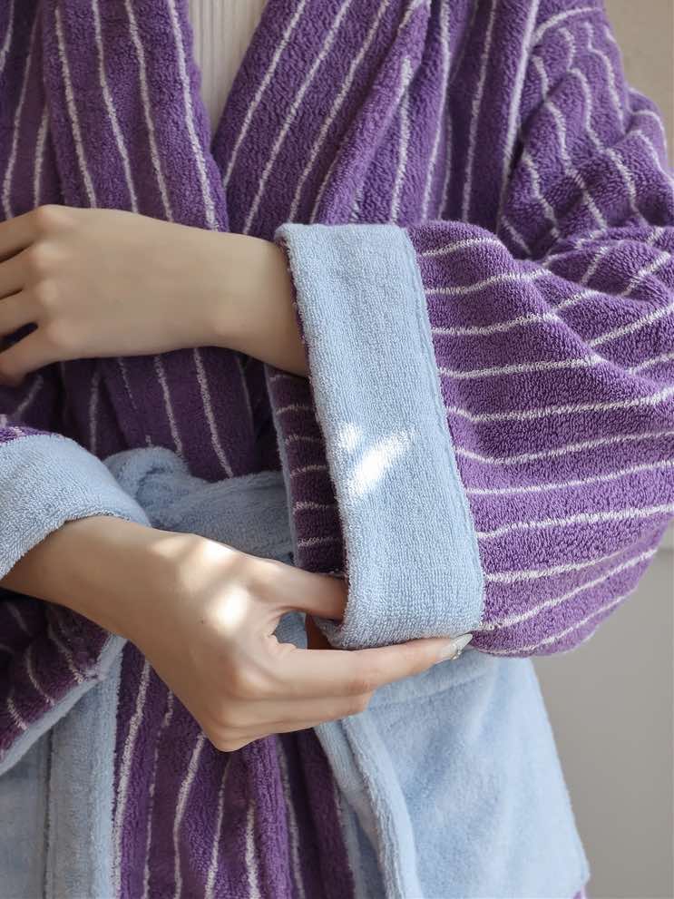 Dopamine Stripe Bathrobe - 100% Organic cotton (3 colours)