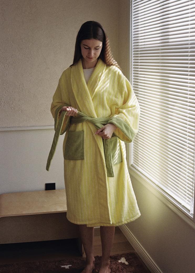 Dopamine Stripe Bathrobe - 100% Organic cotton (3 colours)